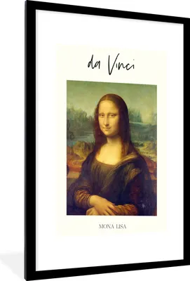 Produktbild von MuchoWow® Gerahmtes Poster Mona Lisa - Leonardo da Vinci - Kunst 60x90 cm - Poster mit Schwarzem Bilderrahmen Wandposter Rahmen Foto Bilder - Dekoration - Wandposter Wohnzimmer - Hochwertig