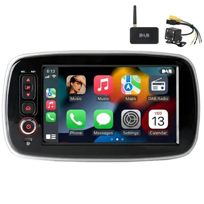 Produktbild von Hexinex DAB+ 8” Carplay Android 15 Autoradio Für Benz Smart Fortwo/Forfour 453 2014-2022 GPS Navi WIFI BT SWC USB Type-C DSP RDS KAM 2+64GB