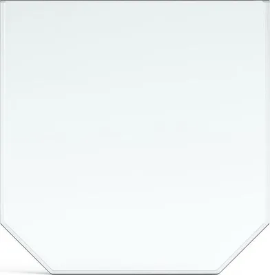 Produktbild von Feuercampus Funkenschutzplatte Glas Sechseck 120x100x0,6 cm ESG Kamin Bodenplatte hitzebeständig Schutzplatte Feuerstelle Ofenunterlage Sicherheitsglas Funkenschutz Kamin Glasplatte