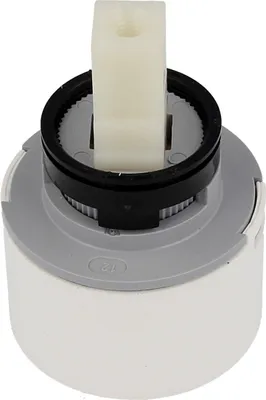 A close-up studio shot of a faucet cartridge.