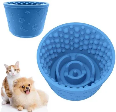 Productafbeelding van Silikonische Hundespeisekomöre in Marineblau, Tonform, Anti-Slip, Gesundes Fressen