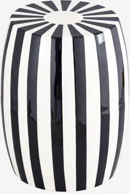 Immagine prodotto di Tavolino da salotto in acciaio smaltato, righe bicolore, 46cm, Nero