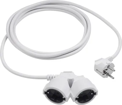 Produktbild von Meister Schutzkontakt-Verlängerung mit Doppelkupplung 3 m Kabel weiß