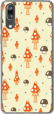 Produktbild von MuchoWow® Handyhülle Schutzhülle Hülle für Telefoonhoesje Huawei P20 Muster - Pilz - Orange Silikon Softcase Handy Hülle - Hardcover