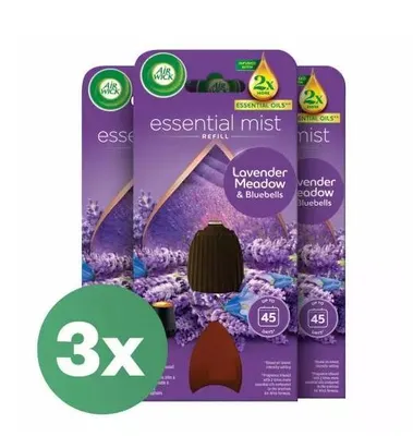 Zdjęcie produktu dla Wkład Air Wick do dyfuzora zapachowego - zapach lawendy i kwiatu dzwonka 3x20ml
