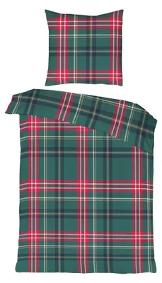 Produktbild von JACK by Mistral Flanell Biber Bettwäsche 2 tlg. 135x200cm Kariert Grün Rot