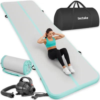 Produktbild von tectake® Airtrack Trainingsmatte AirFlexy aufblasbar inkl. Transporttasche, 397 x 104 x 10 cm