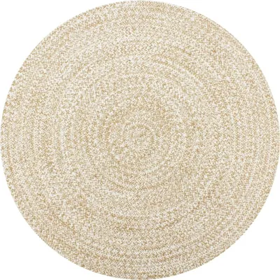Obrázok produktu pre Ručne vyrobený jutový koberec biely a prírodný 90 cm