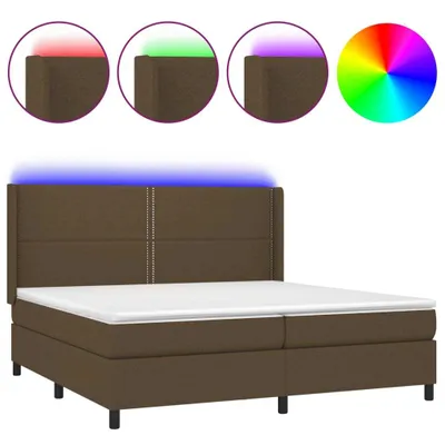 Produktbild von Boxspringbett mit Matratze & LED Dunkelbraun 200x200 cm Stoff