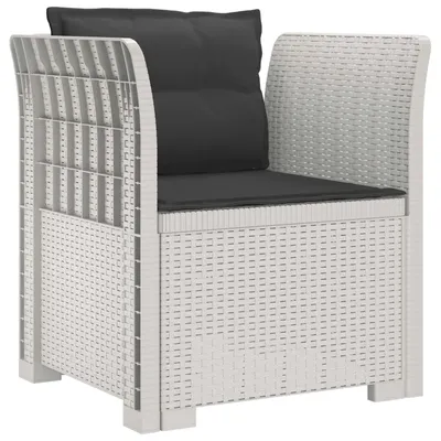 Imagen del producto de vidaXL Sillón individual con cojín, diseño de ratán, color blanco
