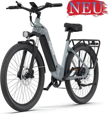 Produktbild von E-Bikes MTB 27,5 Zoll Elektrofahrrad Grau/Blau, Pedelec E-Bike mit 36V/18,2Ah Abnehmbar Akku, 250W Motor, 25km/h, Bluetooth APP, 40-60 km Reichweite