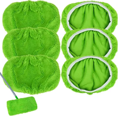 Produktbild von 6 Stück Bodenwischer Ersatzbezug Mikrofaser Kompatibel Mit Swiffer Sweeper, Wischmopp Ersatz Wiederverwendbare Korallenvlies Moppköpfe für Nass und Trockengebrauch