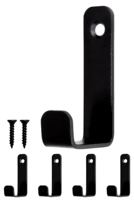 Produktbild von Eisen-Wandhaken, 62 x 34 mm, 4er Set, schwarz