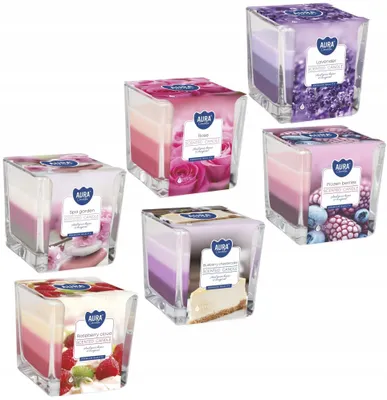 Produktbild von Bispol Aura Duftkerzen im Glas 6er-Set Mehrfarbig