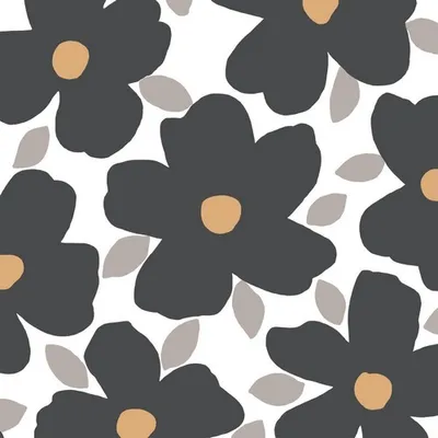 Produktbild von 20 Servietten Poppy Pop boho - Boho Blüten schwarz 33x33cm