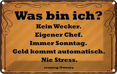 Produktbild von vianmo Blechschild 12x18 cm was bin ich kein Wecker Dekoration Spruch Zitat