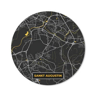 Produktbild von MuchoWow® Mauspad Mousepad Gold - Deutschland - Karte - Stadtplan - Sankt Augustin 20x20 cm - Mousepads - Maus Mat - Pad - Mausunterlage - Schreibtischmatte