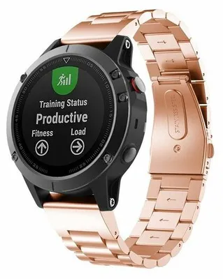 Produktbild von By Qubix Edelstahl Gliederarmband - Roségold - passend für Garmin Forerunner 745 / 935 / 945 / 955 / 965