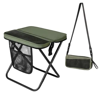 Immagine prodotto di Omgoods - Sedia pieghevole da campeggio - Sedia portatile con tasca portaoggetti per uso esterno