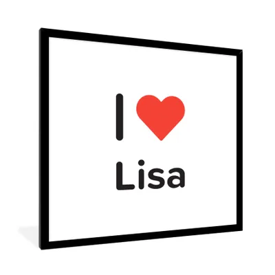 Produktbild von MuchoWow® Gerahmtes Poster Ich liebe - Lisa - Mädchen 40x40 cm - Poster mit Schwarzem Bilderrahmen Wandposter Rahmen Foto Bilder - Mit Rahmen - Wanddekoration Schlafzimmer