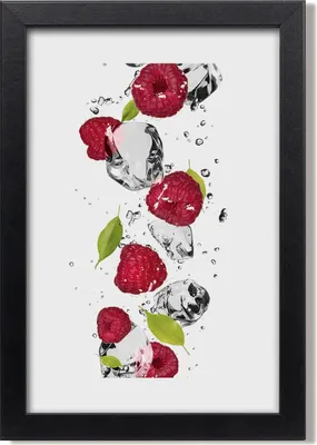 Produktbild von Bild 20x30 MDF-Rahmen, Wandkunst Himbeere und Wasser