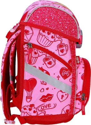 Produktbild von SCOOLSTAR Herz Schulranzen Set 4 tlg.Mädchen 1 Klasse Tornister Schulrucksack Schultasche für Grundschule super leicht ergonomisch und anatomisch
