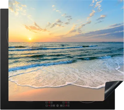 Produktbild von KitchenYeah© Herdabdeckplatte Strand - Meer - Sonnenuntergang - Golf , 59x52cm, Küche Deko, Glaskeramikkochfeld Herdabdeckung, Abdeckplatte fùr Kochfeld