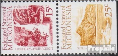 Produktbild von Briefmarken Mikronesien 1988 Mi 89D/90D Paar postfrisch Sehenswürdigkeiten