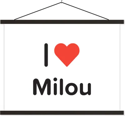 Produktbild von MuchoWow® Textilposter Ich liebe - Milou - Mädchen 60x45 cm mit schwarzem Rahmen - Poster Schlafzimmer