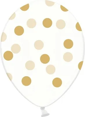 Immagine prodotto di Palloncini a punti dorati, trasparenti, 30 cm, 1 pz.