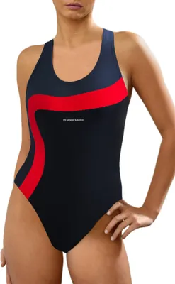 Produktbild von Sesto Senso Einteiliger Badeanzug für Damen – Blickdichter, sportlicher Schwimmanzug – Schwarz, Größe M