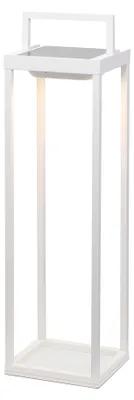 Image de Zafferano - Lanterne Solaire 2 Led, 56,4 Cm - Lampe Murale Et De Table 2W Avec Batterie Et Capteur Crépusculaire - Blanc