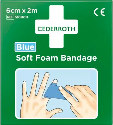 Produktbild von Salvequick Pflaster und Bandage Soft Foam selbsthaftend elastisch, blau