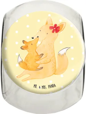 Produktbild von Mr. & Mrs. Panda keksglas Fuchs Mama L 870ml - Gelb Pastell - Geschenk, küchenglas, Mami, Bruder, Teedose, Vorratsglas, Kaffeedose, Mutter, Vorratsbehälter, Schoß