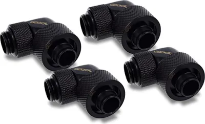 Produktbild von Eiszapfen 16/10mm Anschraubtülle 90° drehbar G1/4 (schwarz, für weiche Schläuche (PVC, Silikon, Neoprene))