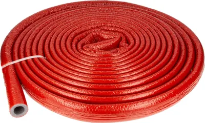Produktbild von tecuro Isolierschlauch PE-XT für Rohr Ø 12-15 mm, mit reißfester PE-Schutzfolie in rot, 6 mm Dämmstärke, Rolle mit 10 m