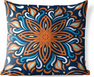 Produktbild von MuchoWow® Outdoor Kissen - Blume - Blätter - Orange - 60x60 cm - Wetterfest - Lounge Kissen - Dekoration - Schlaf Kissen