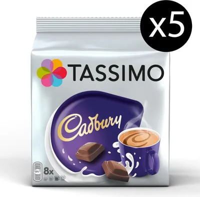 Obrázek produktu pro TASSIMO kapsle Cadbury Hot Chocolate T-Discs 5 x 8 nápojů Kakaové kapsle