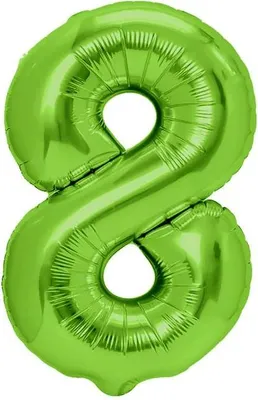 Image de Chiffre 8 HUIT Ballon vert anniversaire 100cm