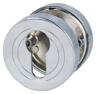 Produktbild von Schlüsselrosetten Chrom glänzend - Profilzylinder Türrosetten Rosettenpaar Ø52mm