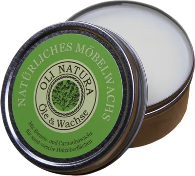 Produktbild von OLI-NATURA Möbelwachs mit Carnaubawachs und Bienenwachs, Holzwachs farblos, Inhalt: 125 ml