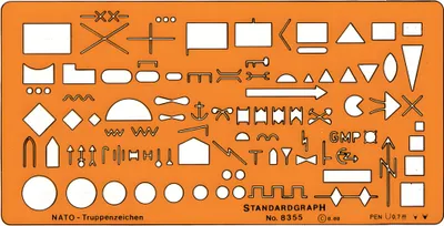 Produktbild von Standardgraph Nato-Truppenzeichenschablone 200 x 100 x 1 mm
