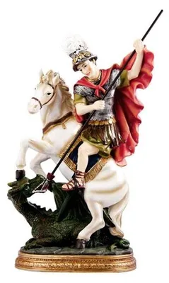 St. Georg Figur aus Harz handbemalt, 30 cm