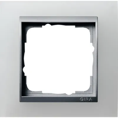 Productafbeelding van GIRA 021150, frame, 1-voudig, opake witte uitvoering, geschikt voor kleurafwerking, aluminium
