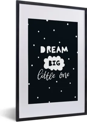 Produktbild von MuchoWow® MuchoWow® Gerahmtes Poster Zitat - Traum - Kind - Jungen - Mädchen - Baby 40x60 cm - Poster mit zchwarzem Bilderrahmen - Poster in Rahmen
