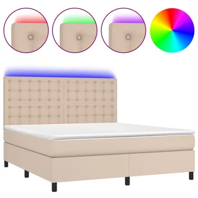 Produktbild von Boxspringbett mit Matratze & LED Cappuccino-Braun 160x200cm