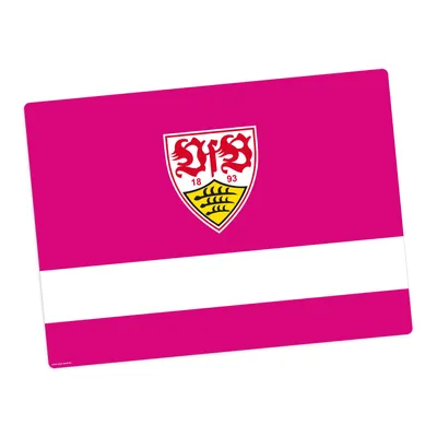 Produktbild von Tischset | Platzset abwaschbar -„VfB Stuttgart - Brustring rosa" aus Premium Vinyl - 44x32 cm – rutschhemmend, abwaschbar - Germany