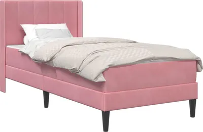 Produktbild von Bettgestell mit Matratze mit Kopfteil Rosa 90 x 200 cm Samt