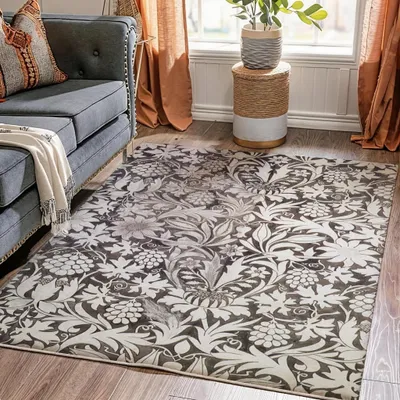 Produktbild von Omgoods - Vintage-Teppich mit Akanthenmuster, 120x160 cm - Rutschfest und langlebig