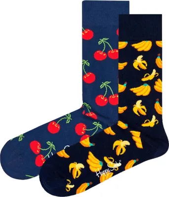 Produktbild von Happy Socks Uni Socken, 2er Pack - Classic Crew, Organic Baumwolle, Farbmix Cherry 41-46